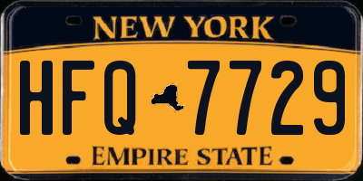 NY license plate HFQ7729