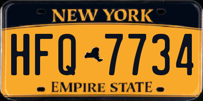 NY license plate HFQ7734