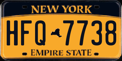 NY license plate HFQ7738