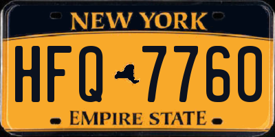 NY license plate HFQ7760