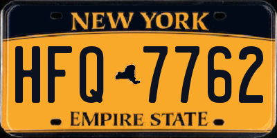 NY license plate HFQ7762
