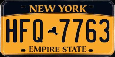 NY license plate HFQ7763