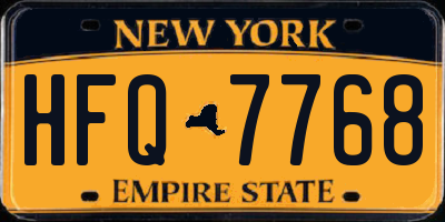 NY license plate HFQ7768