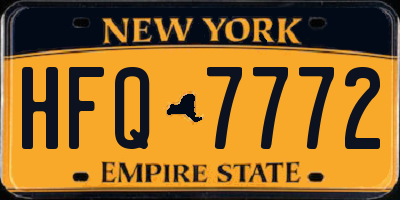NY license plate HFQ7772