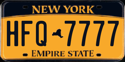 NY license plate HFQ7777