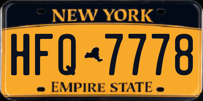 NY license plate HFQ7778