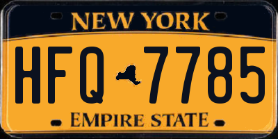 NY license plate HFQ7785