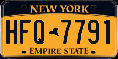 NY license plate HFQ7791