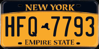 NY license plate HFQ7793