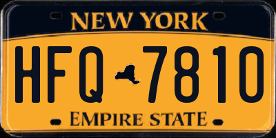 NY license plate HFQ7810