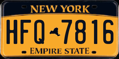 NY license plate HFQ7816