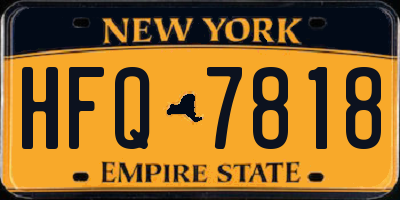 NY license plate HFQ7818