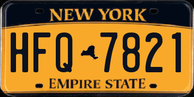 NY license plate HFQ7821
