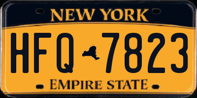 NY license plate HFQ7823