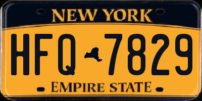NY license plate HFQ7829