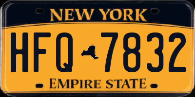 NY license plate HFQ7832