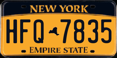 NY license plate HFQ7835