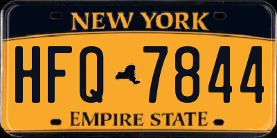 NY license plate HFQ7844