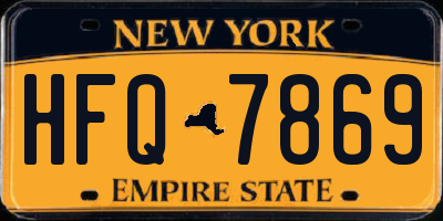 NY license plate HFQ7869