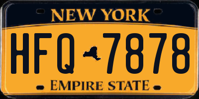 NY license plate HFQ7878