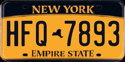 NY license plate HFQ7893