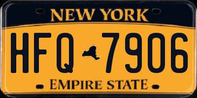 NY license plate HFQ7906
