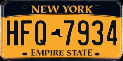 NY license plate HFQ7934