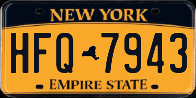NY license plate HFQ7943