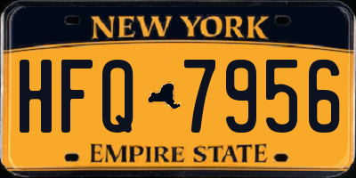 NY license plate HFQ7956