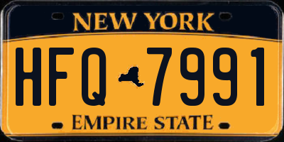 NY license plate HFQ7991