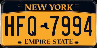 NY license plate HFQ7994