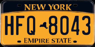NY license plate HFQ8043