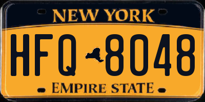 NY license plate HFQ8048