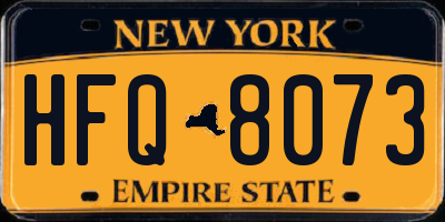 NY license plate HFQ8073