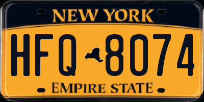 NY license plate HFQ8074