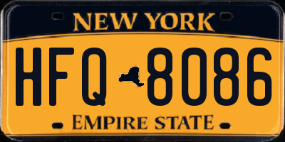 NY license plate HFQ8086