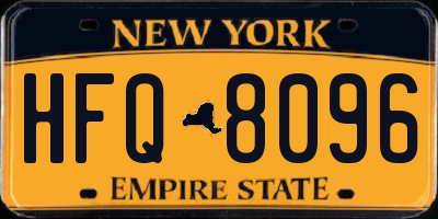 NY license plate HFQ8096