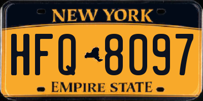 NY license plate HFQ8097