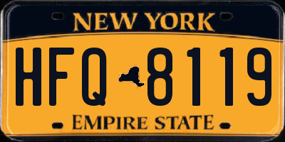 NY license plate HFQ8119