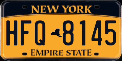 NY license plate HFQ8145