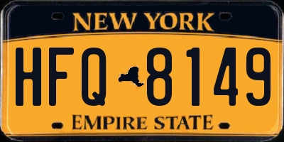 NY license plate HFQ8149