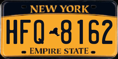 NY license plate HFQ8162