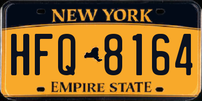 NY license plate HFQ8164
