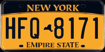 NY license plate HFQ8171
