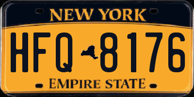 NY license plate HFQ8176