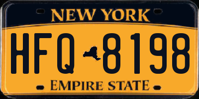 NY license plate HFQ8198