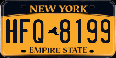NY license plate HFQ8199