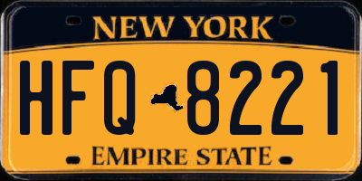 NY license plate HFQ8221