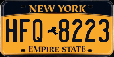 NY license plate HFQ8223