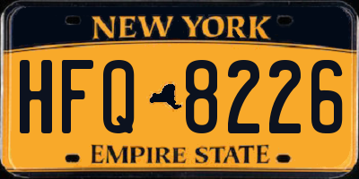 NY license plate HFQ8226